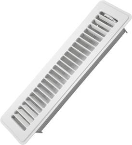 lot 27046 image: Howeall 2 x 12 Floor Register - Heavy Duty Steel Walkable Floor Vents - Easy Adjust Air Supply Lever - Vent Covers for Home (White)