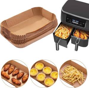 lot 27076 image: Ecfvtp Air Fryer Disposable Paper Liner, 100PCS Food Grade Parchment Liners for Ninja DZ201, Air Fryer Accessories Baking Paper (9  6,Thicken Natural)