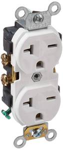 lot 27091 image: Leviton 5822-W Straight Blade Single Receptacle, 250 Vac, 20 A, 2 Pole, 3 Wire, White