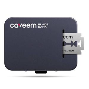 lot 27093 image: Caveem Travel Razor Blade Bank, Disposal Container for Used Double Edge Blades, Safe Storage Case with Compact Size for Easy Carrying (Black)