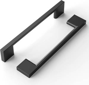 lot 27096 image: 9BUILD 10 Pack Matte Black Cabinet Pulls 5 Inch Black Kitchen Cabinet Handles, Cabinet Hardware for Cupboard Drawer Pulls