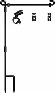 lot 27099 image: HOOSUN Garden Flag Stand,Premium Garden Flag Holder Pole Metal Powder-Coated Weather-Proof Paint with Graden Flag Clip and Spring Stoppers Without Flag Garden Decorations