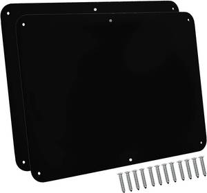 lot 27109 image: 17.5inchX11.5inch Large Stainless Steel Plate for Magnets, 3M Adhesive Back, Mounting Screws, Ideal for Magnetic Shelf, Spice Holders, Colorful Magnets as a Gift. Mount Anywhere (Black, 2 Pack)