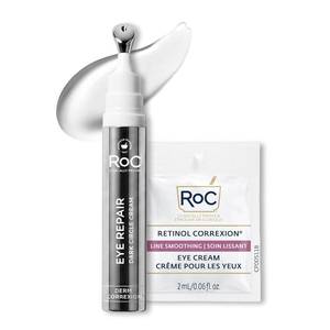 lot 27111 image: RoC Derm Correxion Retinol Eye Repair Dark Circle Cream Treatment with Niacinamide, Resveratrol, Proxygen for Puffy Eyes, Wrinkles, and Crows Feet  Line Smoothing Eye Packette