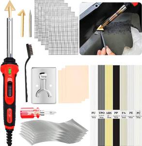 lot 27117 image: 100W Plastic Welder, 2-in-1 Plastic Welding Kit with Soldering Iron Tips & 56Pcs Rods, 3-Speed Temperature Control Soldering Iron Gun, Professional Surface Repair Tool for Car Bumper,Dashboard, Kayak