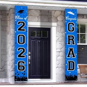 lot 27126 image: 2026 Graduation Decorations, Graduation Banner Class of 2026, Hanging CongratulationsCongrats Grad Banner for Door and Porch, Party Decor - Blue