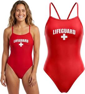 lot 27130 image: LIFEGUARD Officially Licensed Swimsuit for Women & Ladies, One Piece Swimming Suit, Elastic Comfort Straps SIZE L