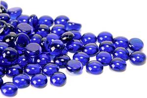 lot 27131 image: 50PCS Mini Glass Gems,Blue Mancala Stones Flat Bottom Marble Beads for Home Decorative Art Craft Vase Filler(0.50.7)