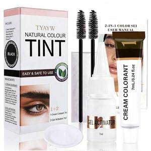 lot 27136 image: Lash Color Kit, Instant Eyebrow & Eyelash Color Set with Natural Ingredients, Temporary Brow & Lash Color for Home DIY, Safe & Easy for Beginner, 7ml-Black