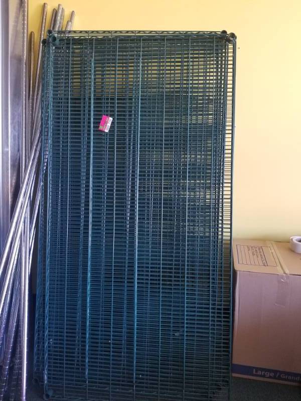 lot 7781 image: 8  Coated Green Shelves