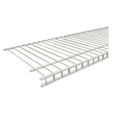 lot 7772 image: (2) 8FT Wire White Coated Shelves with Brackets