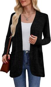 lot 27191 image: Womens Lightweight Cardigan Long Sleeve Open Front Casual Cardigans with Pockets SIZE L