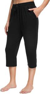 lot 27215 image: OLIKEME Womens Yoga Capri Pants Loose Drawstring High Waisted Sweatpants Lounge Running Gym Short with Pockets SIZE L