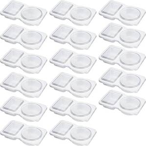 lot 17324 image: Double Compartment Containers, Square and Round Dual-Compartment Snack Containers with Lids, Clear Portion Cups for to-go Sauce, Sampling, Travel
