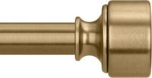 lot 17325 image: Warm Gold Curtain Rod for Windows 48 to 84 Inch, Heavy Duty Brass Curtain Rod, 1 Diameter Adjustable Gold Window Treatment Rods with Vintage Brushed Metal Finials for Bedroom Living Room Farmhouse