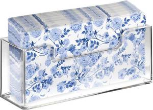 lot 17331 image: Acrylic Guest Towel Holder, Clear Bathroom Countertop Caddy  Disposable Hand Towels & Vanity Storage