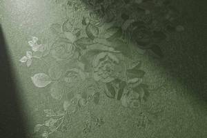 lot 17345 image: Green Flower Wallpaper Stick and Peel 17.7inch x 118.1inch Embossed Floral Stick Peel Contact Paper Solid Pure Waterproof Green Self Adhesive Wallpaper Flower Removable Shelf Vinyl Roll