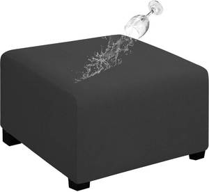 lot 17622 image: Easy-Going 100% Dual Waterproof Stretch Ottoman Cover 40x40x15inch Square Folding Storage Stool Furniture Protector Soft Slipcover for Living Room Dark Gray