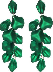 lot 17635 image: Rbenxia 1 Pair of Long Acrylic Rose Petal Dangle Earrings Rose Flower Earrings Drop Statement Layered Floral Petal Earrings for Women