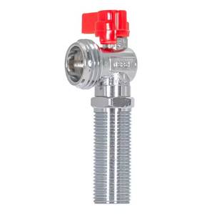 lot 17637 image: 12 in. IPS x 34 in. Brass MIP x MHT Hose Washing Machine Outlet Stop Valve