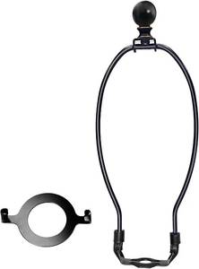lot 17645 image: ECUDIS Lamp Harp Holder Lamp Shade Harp with Light Saddle Base and Ball Lamp Finial Screw for Table and Floor Lamps (Black, 10 Inch)