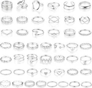 lot 17647 image: CHICUTIE Gold Knuckle Rings Set For Women Stackable Joint Finger Midi Rings Dainty Cubic Crystal Zirconia Simple Hollow Twist Cute Rings Pack Jewelry Gift