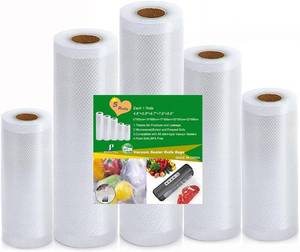 lot 17651 image: Food Vacuum Sealer Bags Rolls with Commercial Grade,Kitchen 5 Rolls Food Saver Bags,(1215172022) x500cm Sous Vide Bags Rolls with BPA Free for All Vacuum Sealer,Great for Food Vac Storage