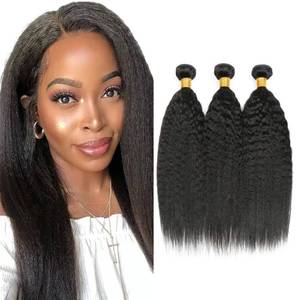 lot 18933 image: 18 18 18 Inch Yaki Straight Bundles Human Hair 3 Bundles Brazilian Remy Hair 50 GramsBundle 10A Grade Unprocessed Virgin Hairs #1B Natural Black Color Kinky Straight Bundle Weaves Hair Extensions