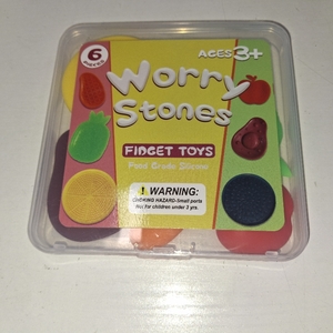 lot 18955 image: 6 Pieces worry stones Fidget toys food grade silicone ages 3