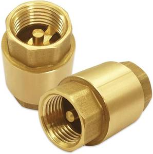 lot 18959 image: Hooshing 2PCS Brass Check Valve 12 NPT Female Thread One Way Backflow Preventer In-line Vertical Check Valves