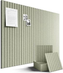 lot 18980 image: Fluxynara Large Felt Bulletin Board 48 x 36 Cork Board Alternative-12 Pack with 64 Safe Removable Adhesive Tabs, Cork Boards for Walls Cork Board for Home Office Classroom Pin Board - Sage Green