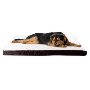 lot 18989 image: Dog Bed - Egg Crate Style Bamboo Charcoal Infused Foam Pet Bed with Plush Cover - 44x35-Inch Dog Bed for Large Dogs up to 100lbs by PETMAKER (Brown)