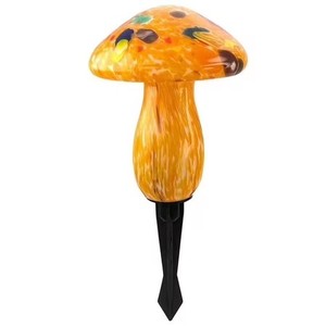 lot 17373 image: Infinity X1 Solar Landscape Light Glass Mushroom (2 Pack)