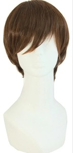 lot 17374 image: MapofBeauty Fashion Mens Short Straight Wig (Brown)