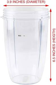 lot 17692 image: 2 pack, 24 oz Tall Cup and Extractor Blade Fits For NutriBullet NB-101B NB-101S NB-201