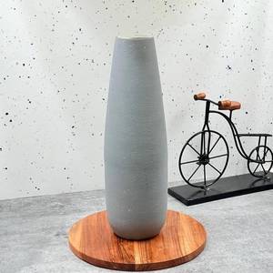 lot 17699 image: Hosley 16 in High Dark Gray Metal Vase, Ideal for Dried Flowers Gift for Floral Arrangements Wedding Home Spa Votive Candle Gardens