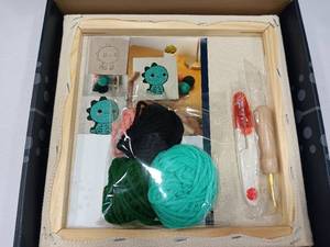 lot 18778 image: INNOVIATO Punch Needle Kit with Frame for Beginners - Dinosaur Easy Art Work Decor Craft Supply for Beginners, DIY Set, Tools Instruction for Adult Christmas Birthday Gift Supplies