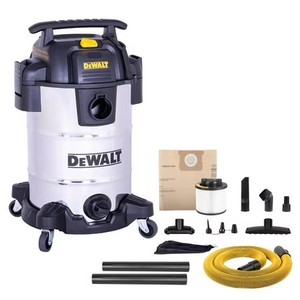 lot 19007 image: DeWalt 8-Gallon 4 HP Stealthsonic Quiet Stainless Steel Wet Dry Vacuum