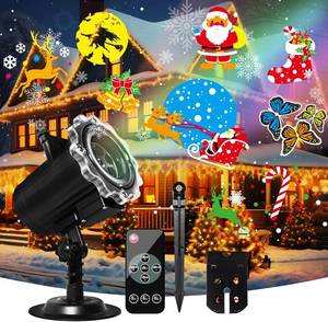 lot 19011 image: Halloween Projector Lights Outdoor, Waterproof Christmas Lights with 64 HD Cartoons, Snowflake Projector with Remote Control Timer for Muti Holiday Party Halloween Decorations