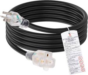 lot 19023 image: Sekelo 12AWG Heavy Duty 20A Adapter Cord, NEMA 5-20P to 5-15R5-20R6-15R6-20R, 4-in-1 20A 125V to 250V Extension Cord, 10FT