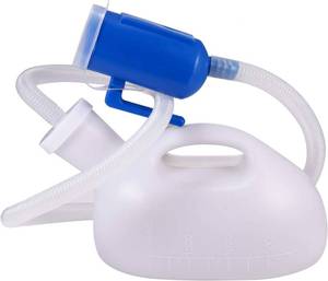 lot 19028 image: Men Reusable Pee Jug Male Urine Bottle 47.2 Long Tube with Lid Portable Thicken Mens Potty 2000ml for Hospital Camping Car Travel Toilet Universal Urinals