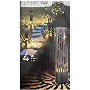 lot 19051 image: SOLAR PATHWAY LIGHTS WITH ROTATING LIGHT EFFECTS