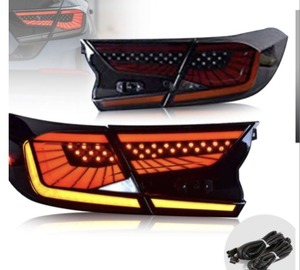 lot 19063 image: VLAND LED Tail Lights With Dynamic Welcome Lighting Smoked for 2018-2022 Honda Accord 10th Gen
