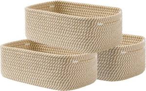 lot 19273 image: KALLAX Small Woven Basket, 12 x 8 x 4.5 Inches, Storage Basket for Organizing, Cute Small Rope Shelf Closet Cube Storage Bins Baskets for Shelves, Dog Toy Gift Baskets Empty, 3 Pack BLACK