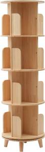lot 19283 image: 4 Tier Wooden Rotating Bookshelf 360 Display Floor FreeStanding Bookcase Book Storage Rotating Rack Multi-Functional Bookshelf Organizer for Adults Study Room Living Room