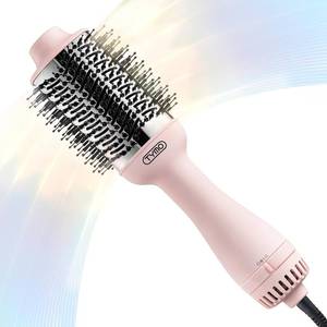 lot 19292 image: TYMO Hair Dryer Brush Blow Dryer Brush in One, 4 in 1 Ionic Hairdryer and Styler Volumizer with Oval Titanium Barrel, Hot Air Straightener for Smooth Frizz-Free Blowout, Pink, 2.85 Inch