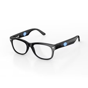 lot 10381 image: WeariQ Blue Light Blocking Bluetooth Smart Glasses   Shiny Black Bluetooth Glasses with UV Protection, Hands-Free Calls & Music