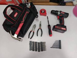 lot 17944 image: Hyper Tough 20V Cordless Drill Project Kit