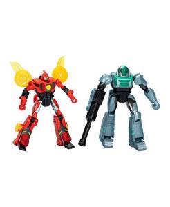 lot 17954 image: Transformers EarthSpark Cyber-Combiner Terran Twitch and Robby Malto Action Figure - White - No Size