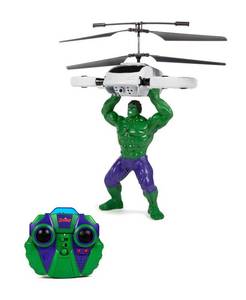 lot 18897 image: World Tech Toys Marvel Avengers Hulk Flying Figure IR Helicopter - Multi